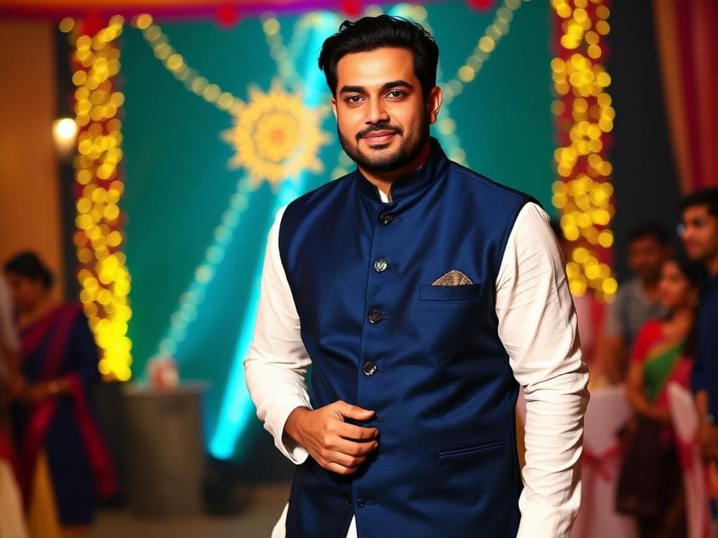 Men's ethnic wear styling  Nehru jacket over white kurta