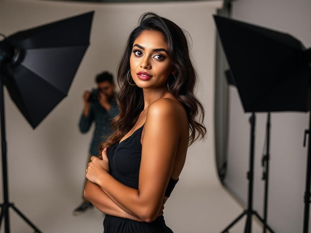 Editorial fashion photo shoot styling in studio