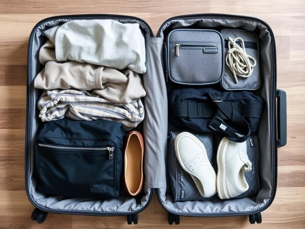 Neatly packed suitcase organized by vacation styling service